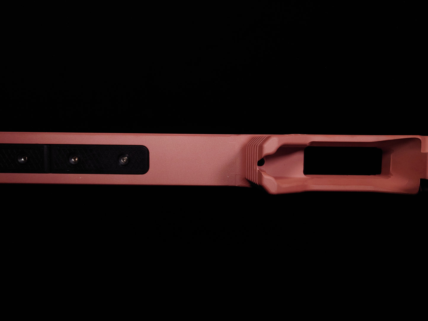 Bottom view of the Delta 22 Chassis, showcasing the precision-machined magazine well