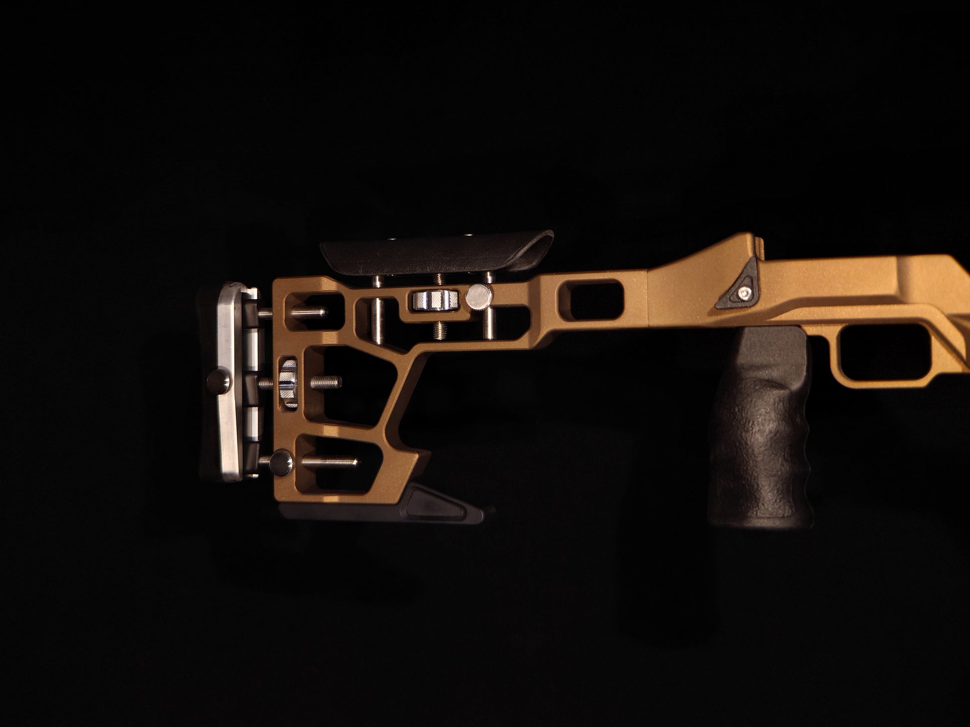 Eurus Burnt Bronze FX King Dynamic Panthera  PCP Chassis Thumb Shelf