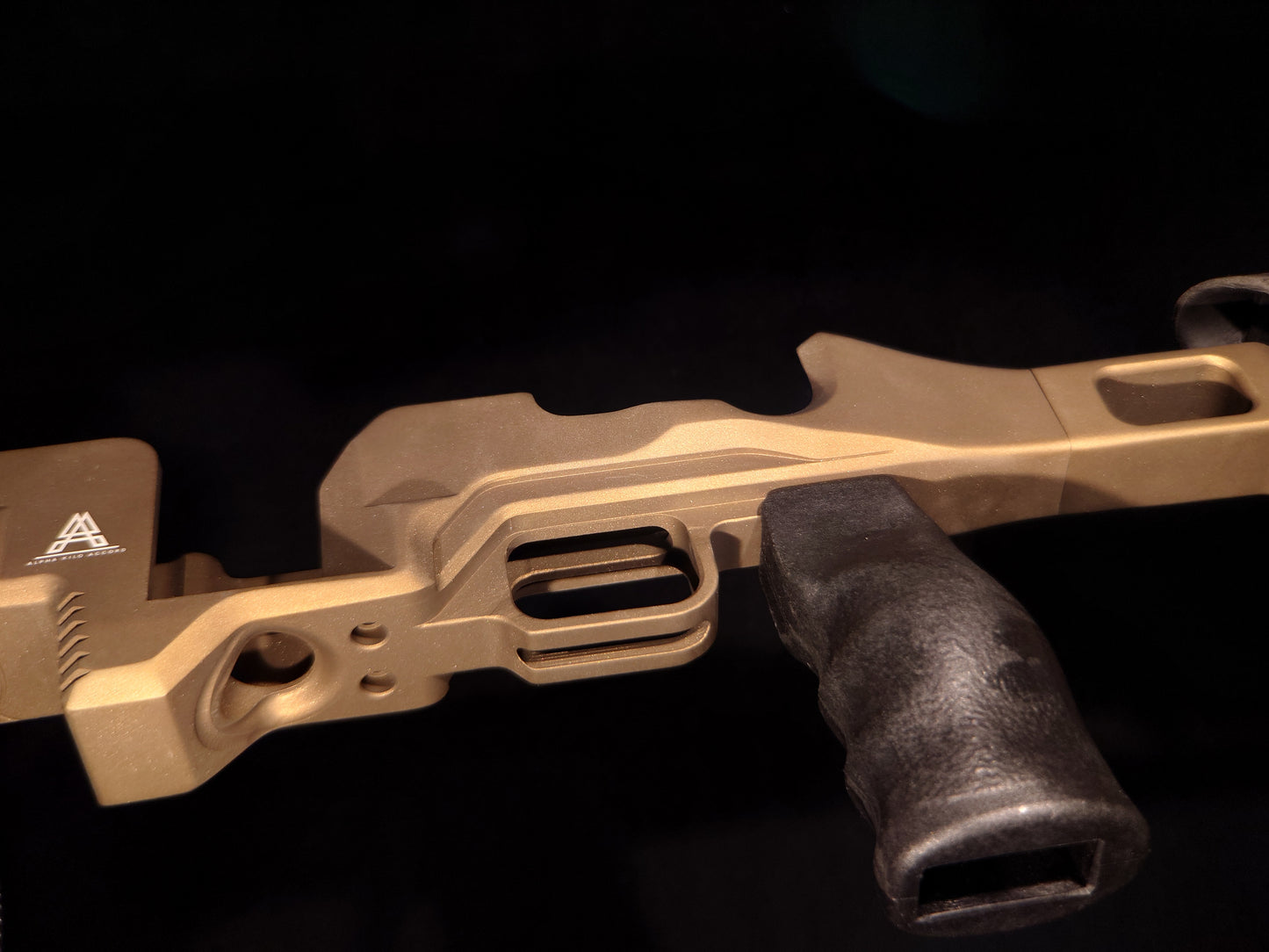 Burnt Bronze Skiron Chassis Panthera Trigger Guard Close Up